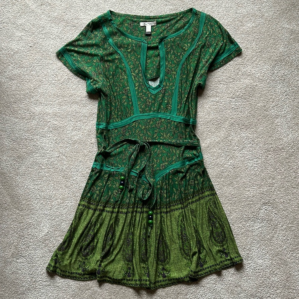 Mango Green Floral Dress